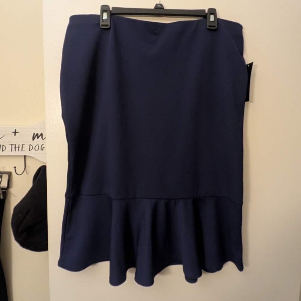 3/$15 Women's Navy Flounce Hem Skirt
